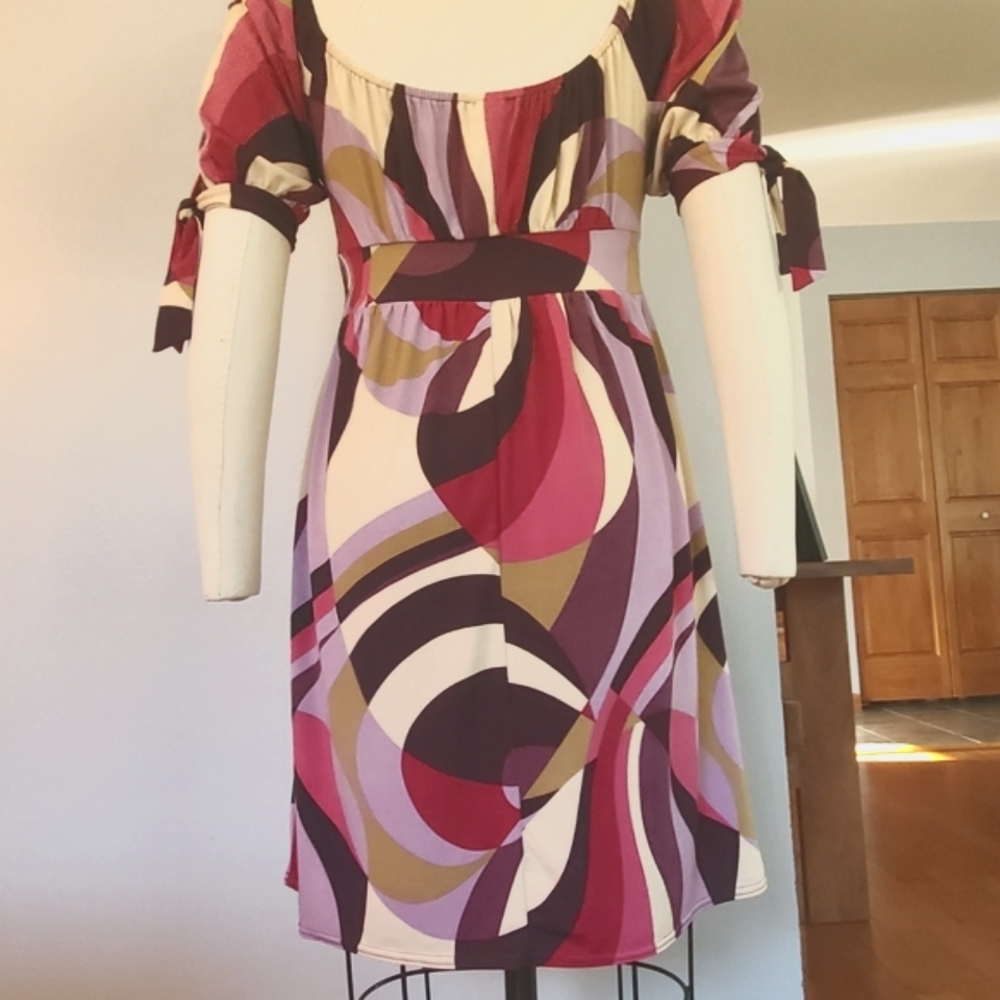 Abstract Print Mini Dress - Picture 2 of 2